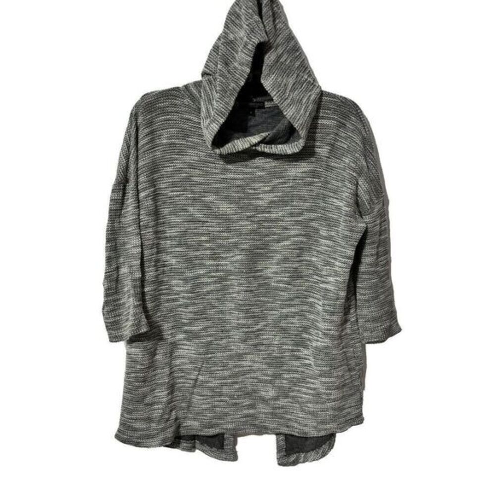 Beyond Yoga Cowl Neck Long Sleeve Hoodie Gray Small Back Slit Knit Pullover Gym